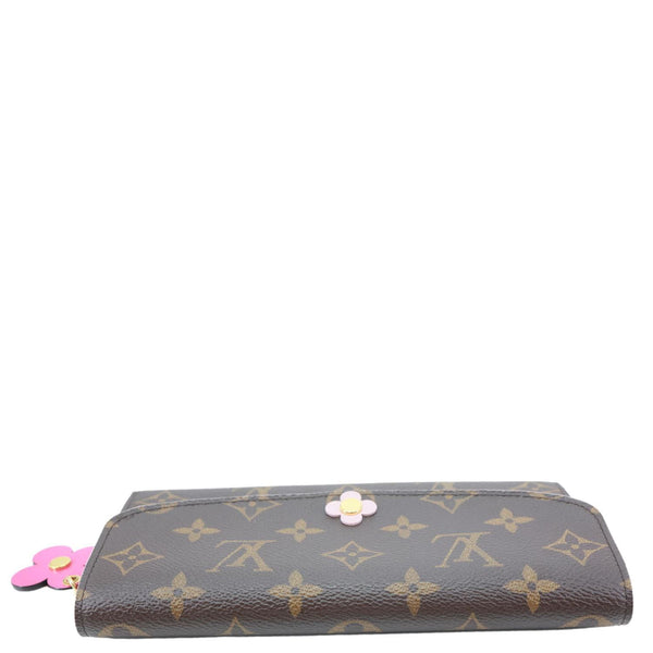 LOUIS VUITTON Emilie Bloom Flowers Monogram Canvas Wallet Rose Ballerine