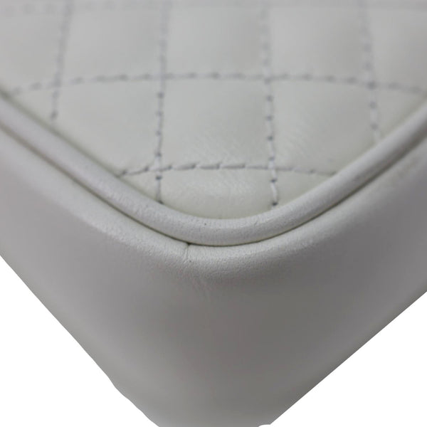 GUCCI Trapuntata GG Web Quilted Leather Crossbody Bag White 536441
