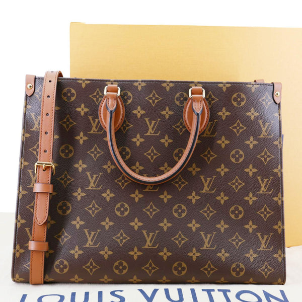 LOUIS VUITTON Onthego Organizer Monogram Canvas Tote Bag Brown