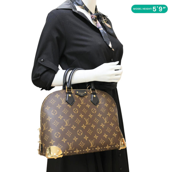 LOUIS VUITTON Alma Trunk PM Monogram Canvas Crossbody Bag Brown