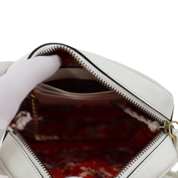 GUCCI Trapuntata GG Web Quilted Leather Crossbody Bag White 536441