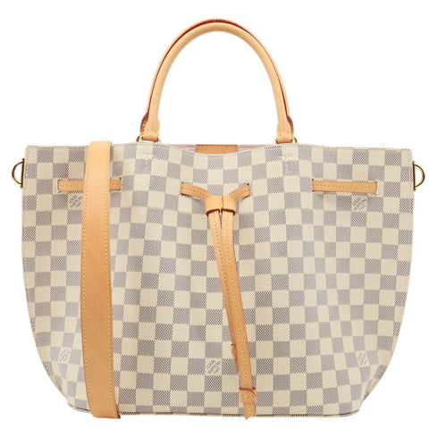LOUIS VUITTON Girolata Damier Azur Shoulder Bag Rose Ballerine