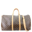 LOUIS VUITTON Keepall 55 Bandouliere Monogram Canvas Travel Bag Brown