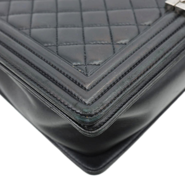 CHANEL Boy Flap Large Quilted Leather Crossbody Bag Black