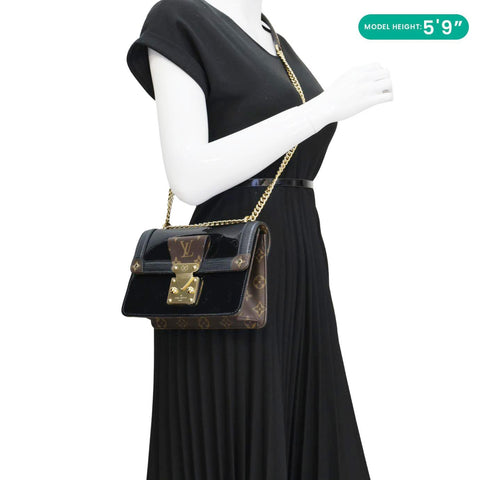 LOUIS VUITTON Wynwood Monogram Vernis Leather Crossbody Bag Black