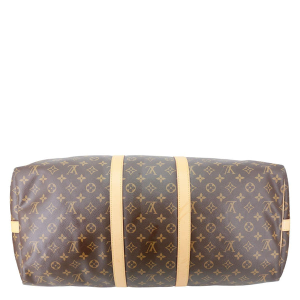 LOUIS VUITTON Keepall 55 Bandouliere Monogram Canvas Travel Bag Brown