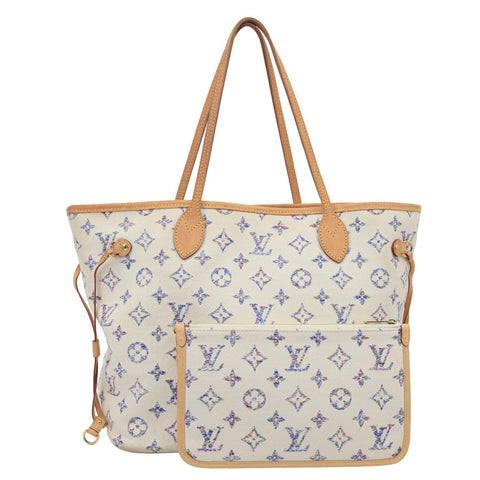 LOUIS VUITTON Neverfull MM Monogram Jacquard Shoulder Bag Beige