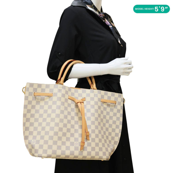 LOUIS VUITTON Girolata Damier Azur Shoulder Bag Rose Ballerine