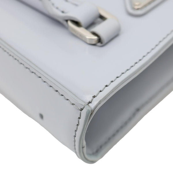 PRADA Mini Spazzolato Leather Tote Bag Grey