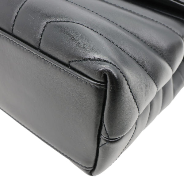 YVES SAINT LAURENT Loulou Quilted Calfskin Leather Shoulder Bag Black