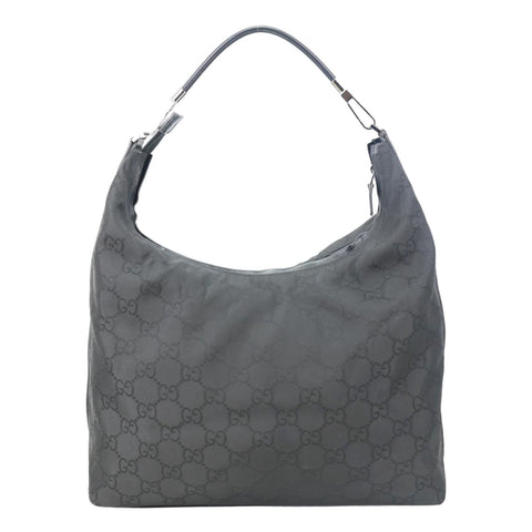 GUCCI GG Nylon Hobo Bag Black 96055