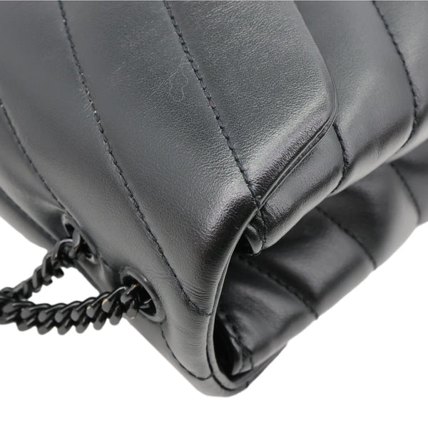 YVES SAINT LAURENT Loulou Quilted Calfskin Leather Shoulder Bag Black