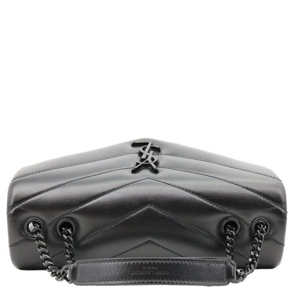 YVES SAINT LAURENT Loulou Quilted Calfskin Leather Shoulder Bag Black