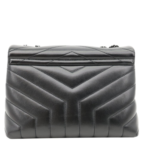 YVES SAINT LAURENT Loulou Quilted Calfskin Leather Shoulder Bag Black