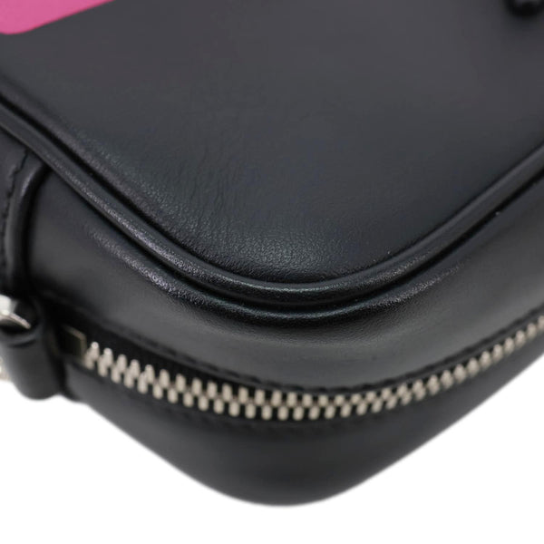 PRADA City Racing Logo Bandoliera Calf Leather Crossbody Bag Black