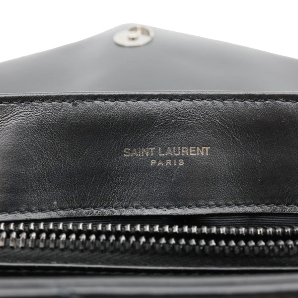 YVES SAINT LAURENT Loulou Quilted Calfskin Leather Shoulder Bag Black