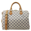 LOUIS VUITTON Speedy 30 Bandouliere Damier Azur Shoulder Bag White