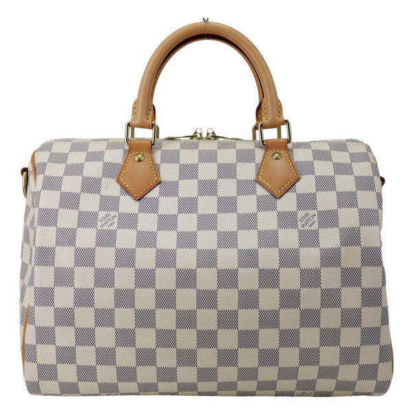 LOUIS VUITTON Speedy 30 Bandouliere Damier Azur Shoulder Bag White