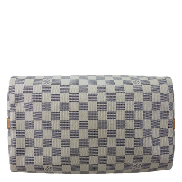 LOUIS VUITTON Speedy 30 Bandouliere Damier Azur Shoulder Bag White