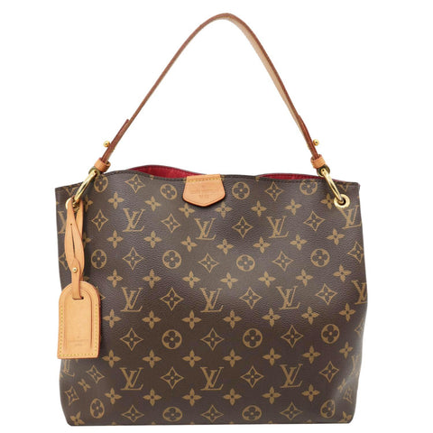 LOUIS VUITTON Graceful PM Monogram Canvas Hobo Bag Brown