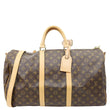 LOUIS VUITTON Keepall 50 Bandouliere Monogram Canvas Travel Bag Brown