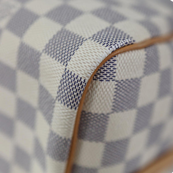 LOUIS VUITTON Speedy 30 Bandouliere Damier Azur Shoulder Bag White