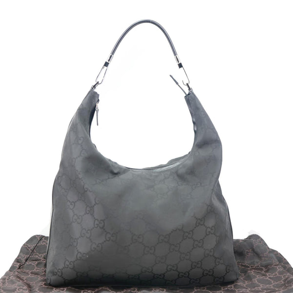 GUCCI GG Nylon Hobo Bag Black 96055