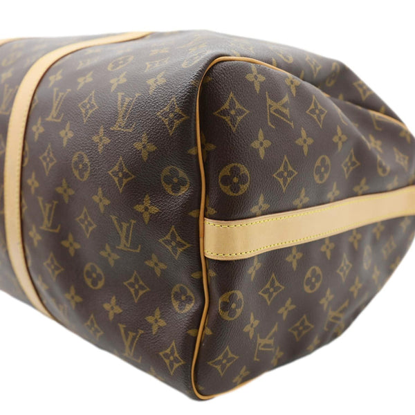 LOUIS VUITTON Keepall 50 Bandouliere Monogram Canvas Travel Bag Brown