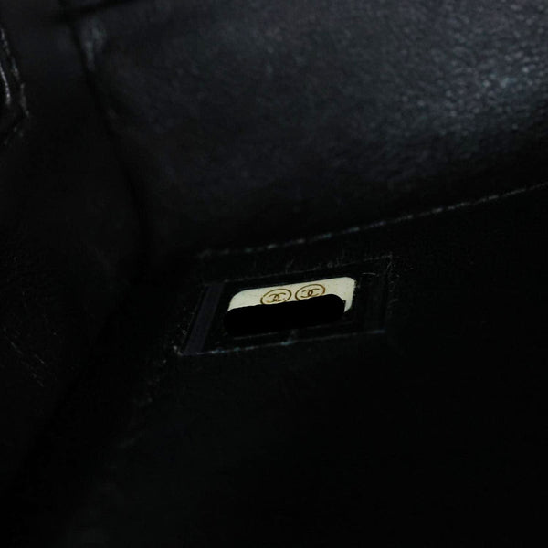 CHANEL Medal Flap Calfskin Chevron Quilted Leather Shoulder Bag Black