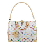 LOUIS VUITTON LV x TM Speedy 30 Bandouliere Monogram Multicolor Canvas Shoulder Bag White