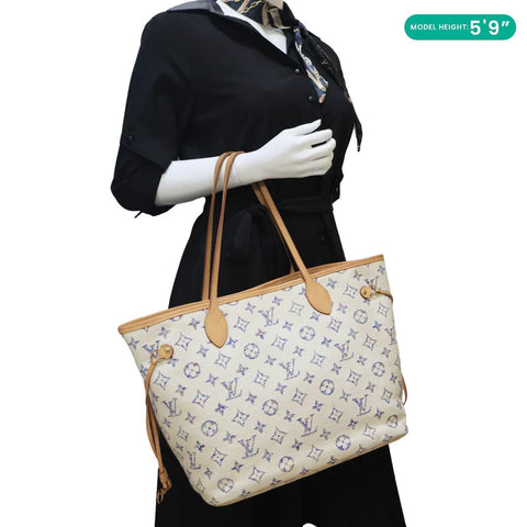 LOUIS VUITTON Neverfull MM Monogram Jacquard Shoulder Bag Beige