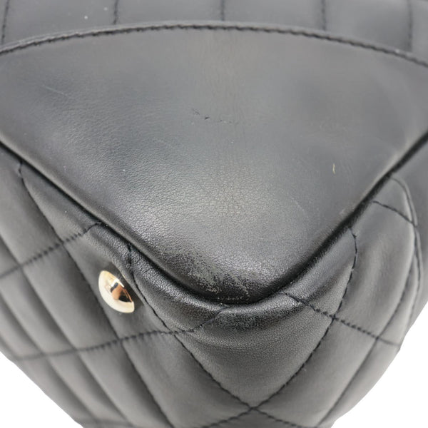 CHANEL Cambon Ligne Quilted Leather Bowler Tote Bag Black