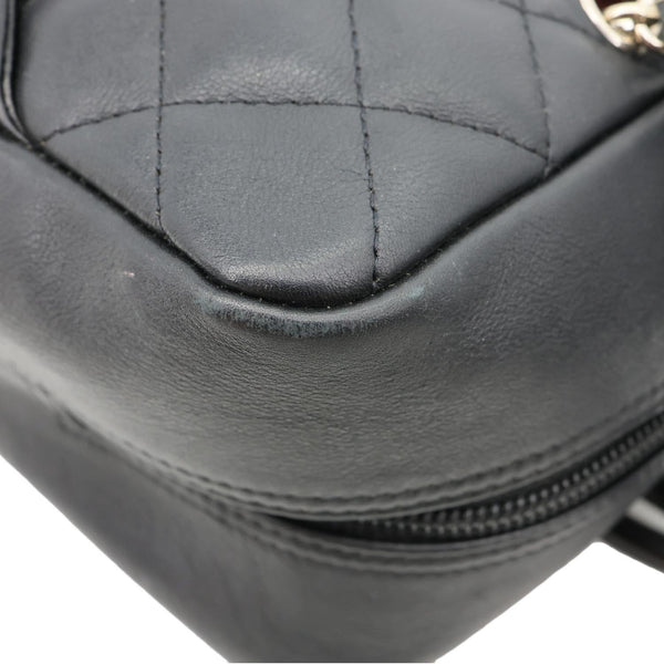 CHANEL Cambon Ligne Quilted Leather Bowler Tote Bag Black