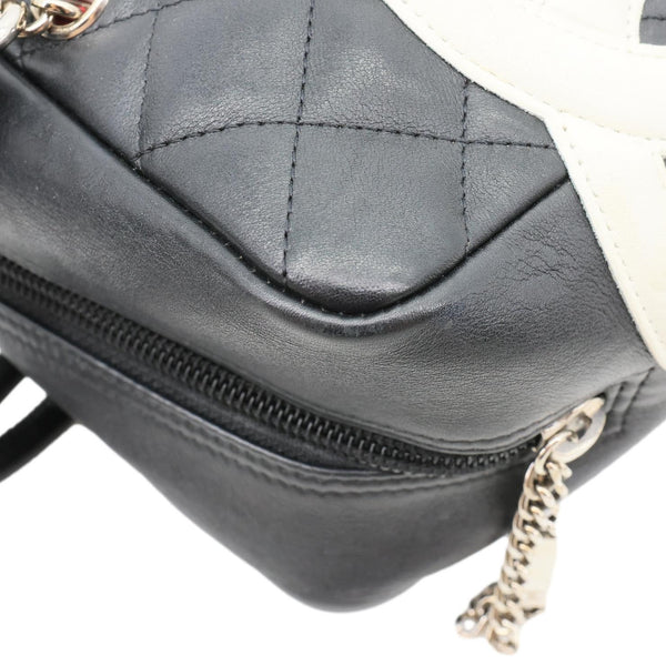 CHANEL Cambon Ligne Quilted Leather Bowler Tote Bag Black
