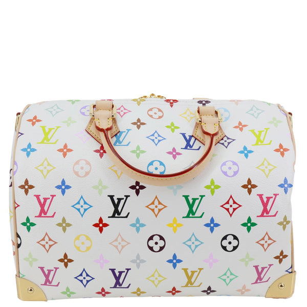 LOUIS VUITTON LV x TM Speedy 30 Bandouliere Monogram Multicolor Canvas Shoulder Bag White