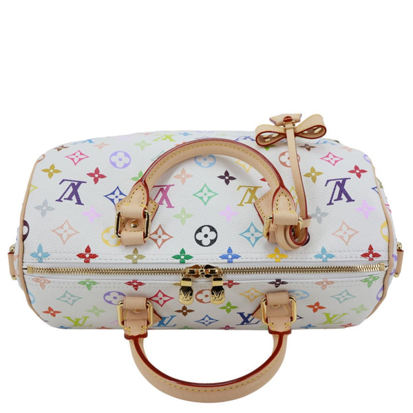 LOUIS VUITTON LV x TM Speedy 30 Bandouliere Monogram Multicolor Canvas Shoulder Bag White