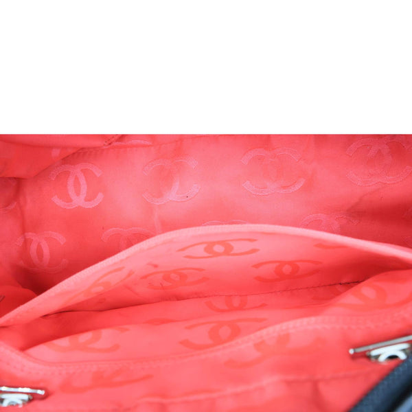 CHANEL Cambon Ligne Quilted Leather Bowler Tote Bag Black