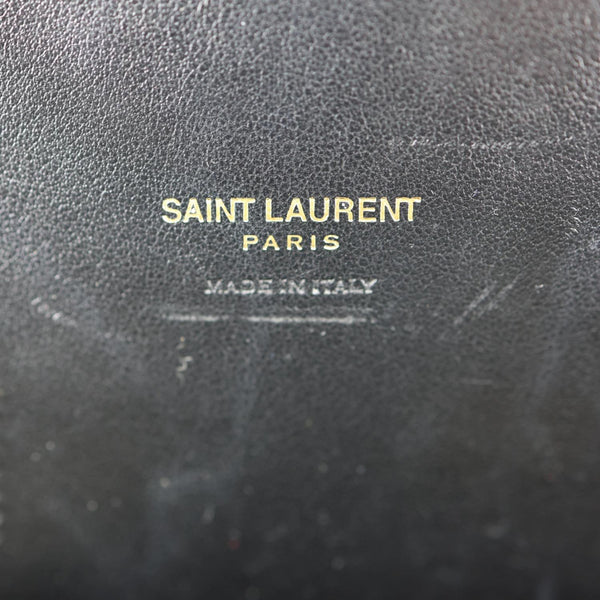YVES SAINT LAURENT Sac De Jour Croc Embossed Leather Tote Bag Black