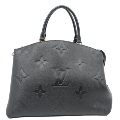 LOUIS VUITTON Grand Palais MM Monogram Empreinte Leather Satchel Black