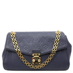 LOUIS VUITTON Saint Germain PM Monogram Empreinte Leather Shoulder Bag Navy Blue