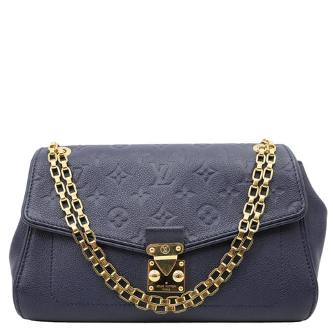 LOUIS VUITTON Saint Germain PM Monogram Empreinte Leather Shoulder Bag Marine