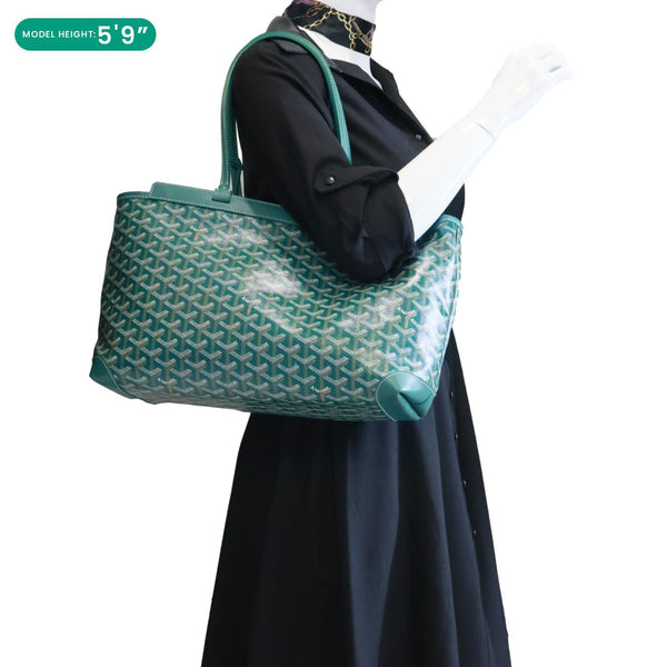 Goyard Bellechasse Small Goyardine Canvas Shoulder Bag Green