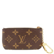 LOUIS VUITTON Key Cles Monogram Canvas Pouch Brown