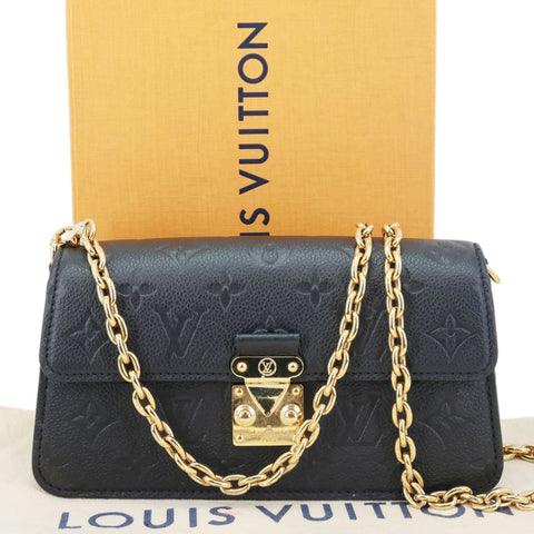 LOUIS VUITTON Metis Monogram Empreinte Leather Wallet On Chain Black