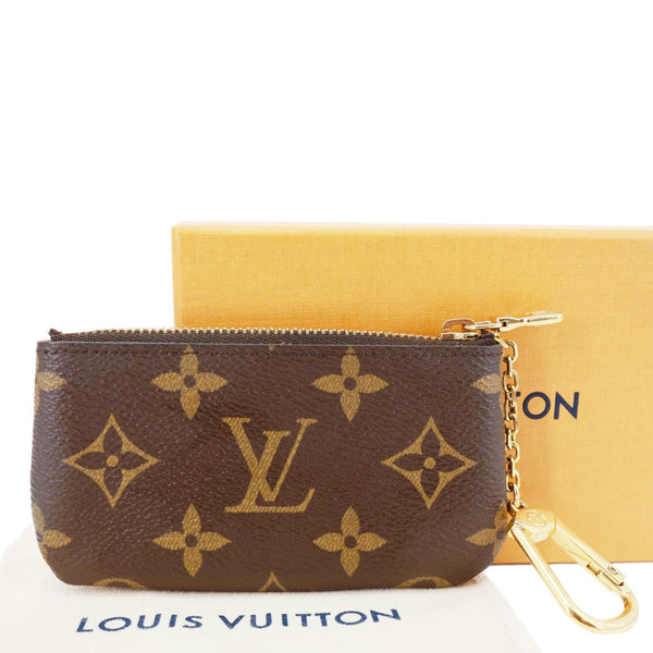 LOUIS VUITTON Key Cles Monogram Canvas Pouch Brown