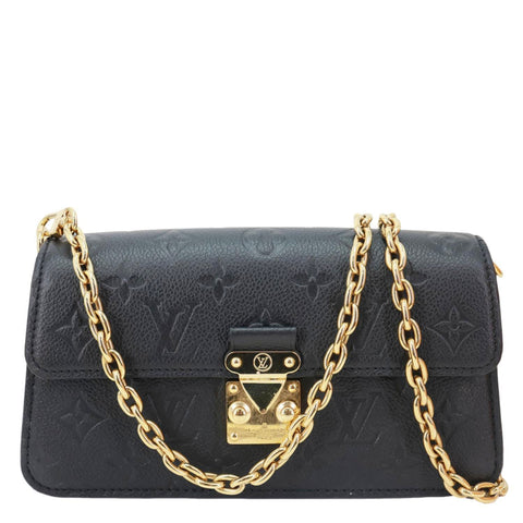 LOUIS VUITTON Metis Monogram Empreinte Leather Wallet On Chain Black
