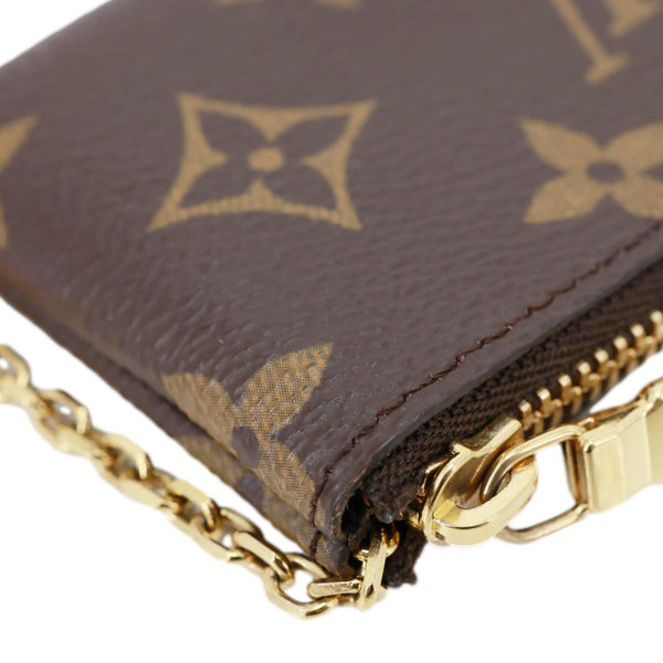 LOUIS VUITTON Key Cles Monogram Canvas Pouch Brown