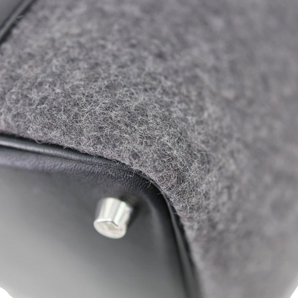 HERMES Picotin Lock 18 Soft Felt Satchel Bag Grey