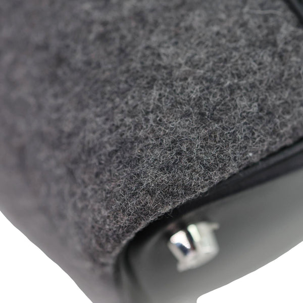 HERMES Picotin Lock 18 Soft Felt Satchel Bag Grey