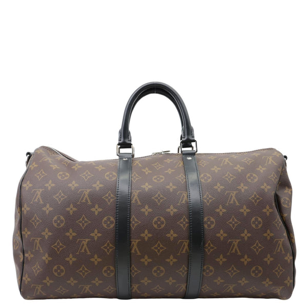 LOUIS VUITTON Keepall 45 Bandouliere Monogram Canvas Travel Bag Black